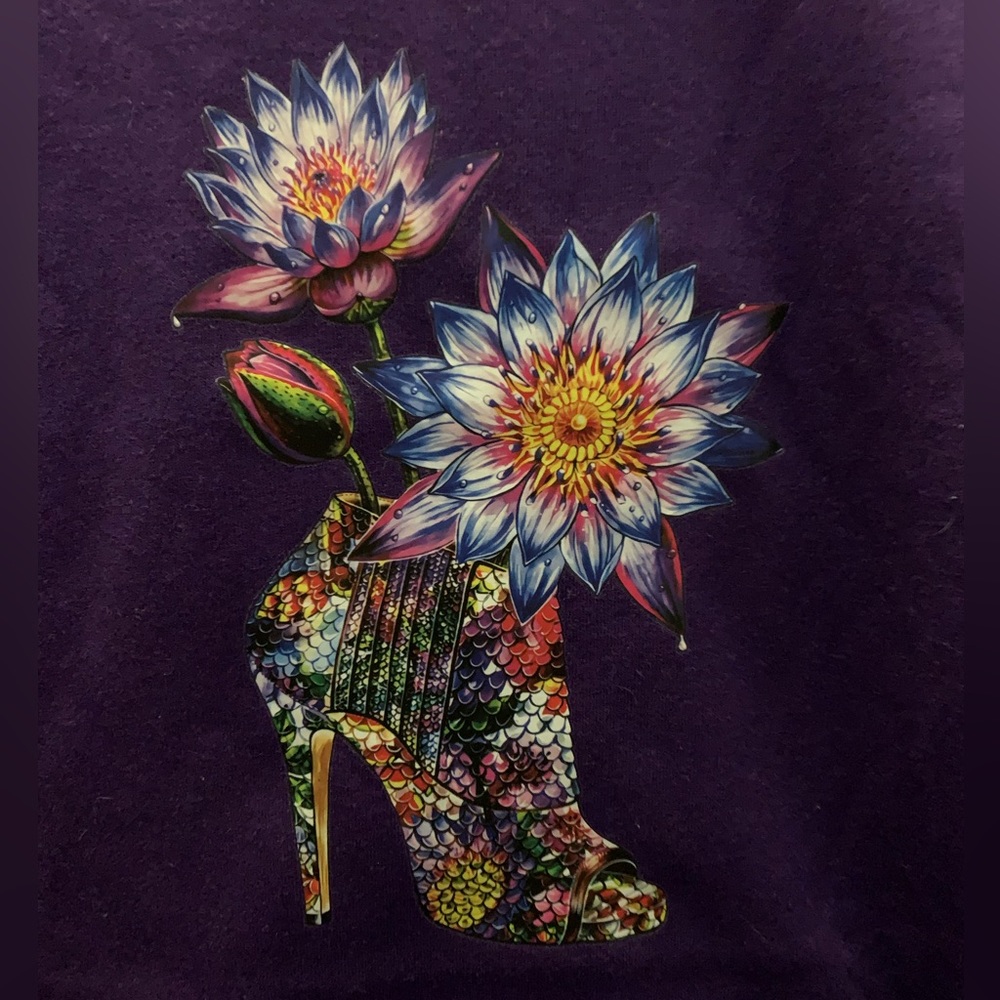 Everyone loves a tee shirt Heels and flowers